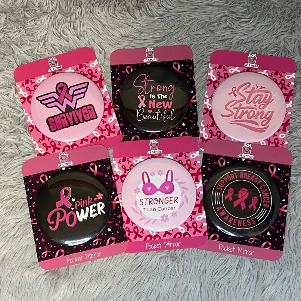 Breast cancer awareness supportive pocket mirror